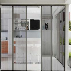 Cửa lưới chống muỗi dạng lùa màu trắng sứ